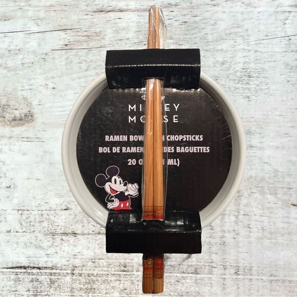 NWT Disney Mickey Mouse Wild Wok 20-Ounce Ramen Bowl and Chopstick Set - Picture 4 of 6